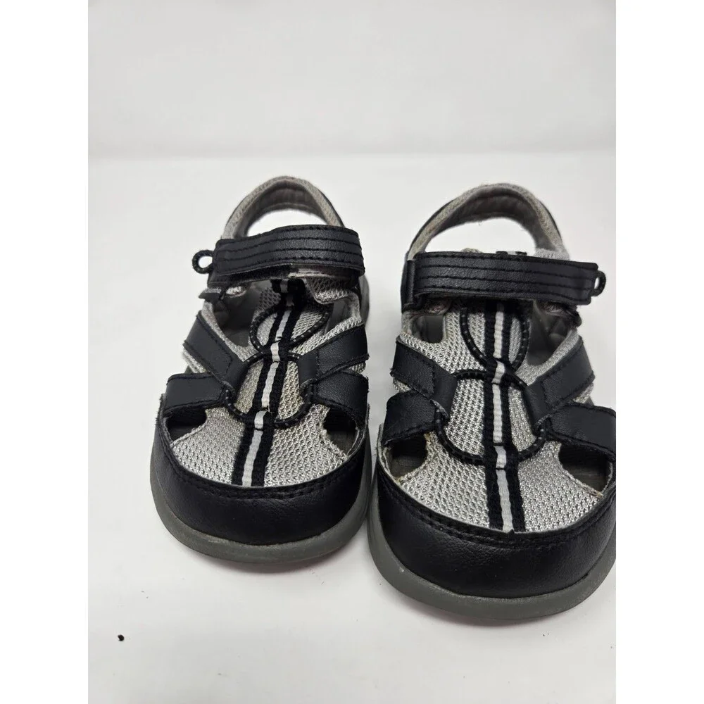 Columbia Toddler Boys Fisherman Sandals Sz 11 Black Gray Outdoor Water Shoes